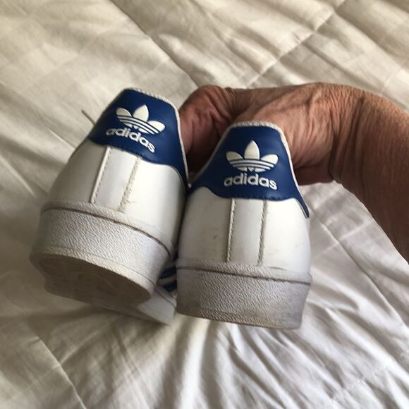Adidas Superstar Size 6 GUC White/blue - Picture 4 of 7